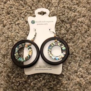 Circle Wood Earrings